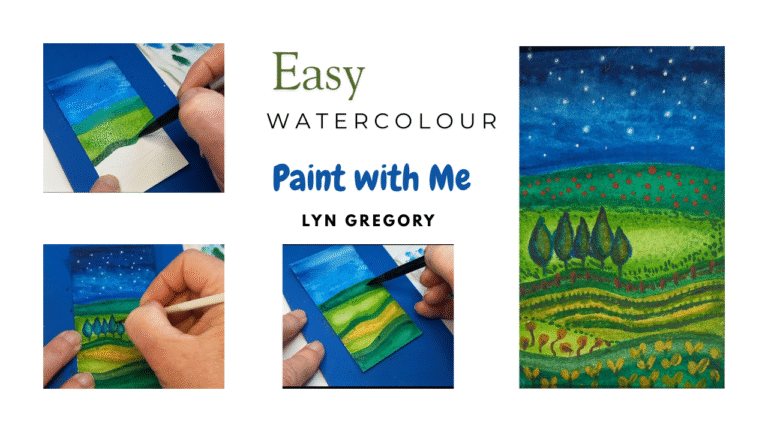 Easy Watercolour – Paint with Me – Tutorial Whimsical Landscape